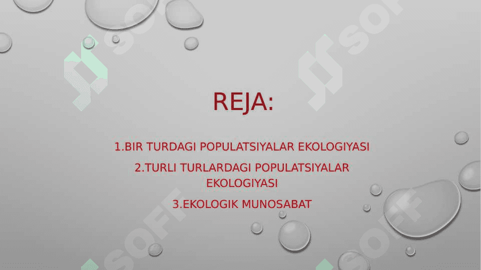 Populatsiyalar ekologiyasi 2
