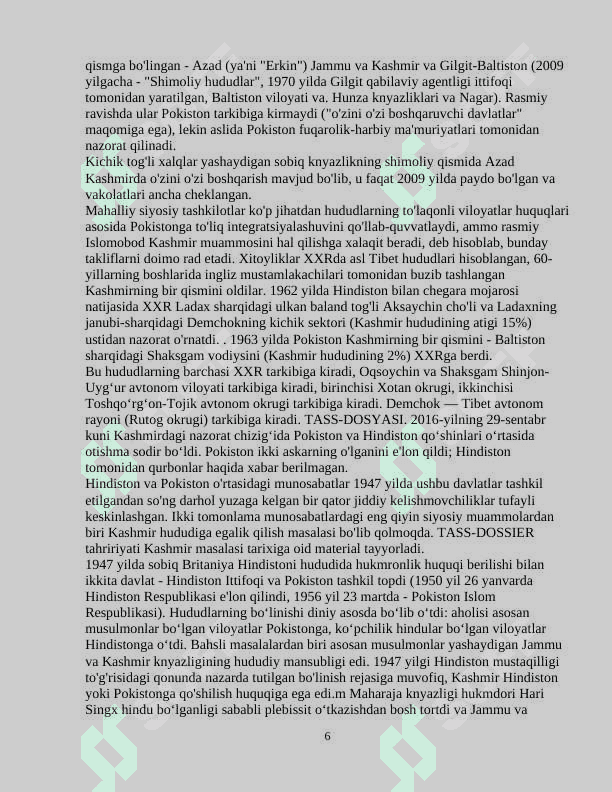 Kashmir mojarosi va uning tarixiy ildizlari 6