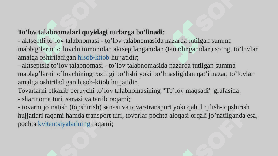 To'lov talabnomalari bilan hisob-kitoblar boʻyicha muammolar 3