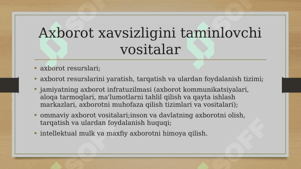 Axborot xavsizligini taminlash. 4