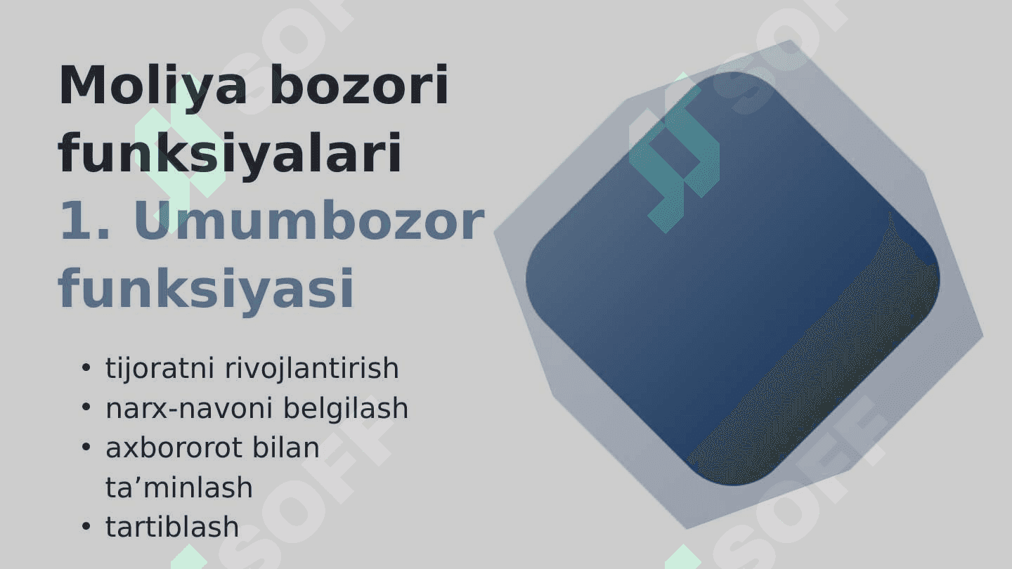 MOLIYA BOZORLARI VA INSTITUTLARI 6