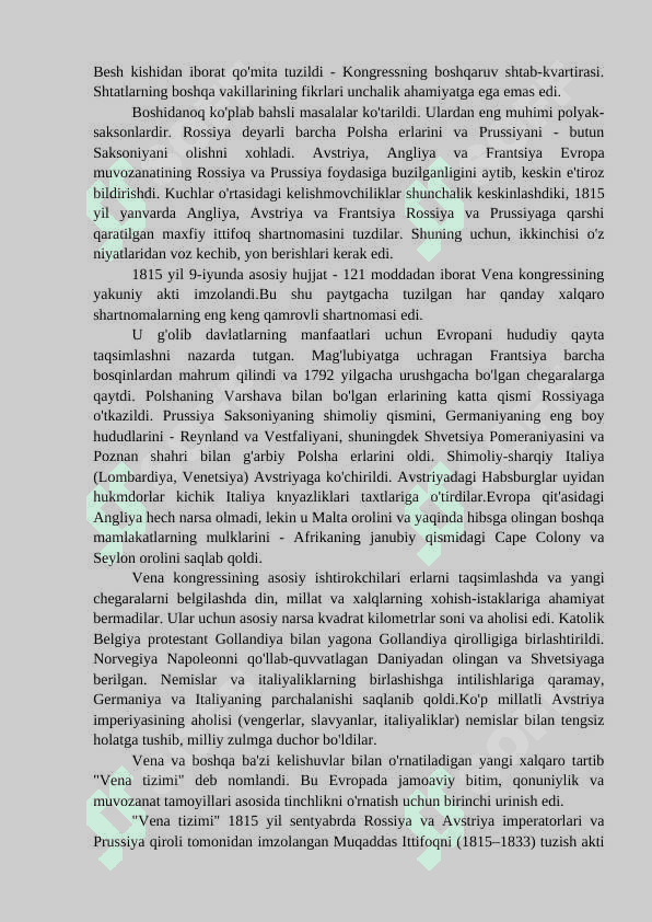 Xalqaro munosabatlarda "Vena tizimi" 2