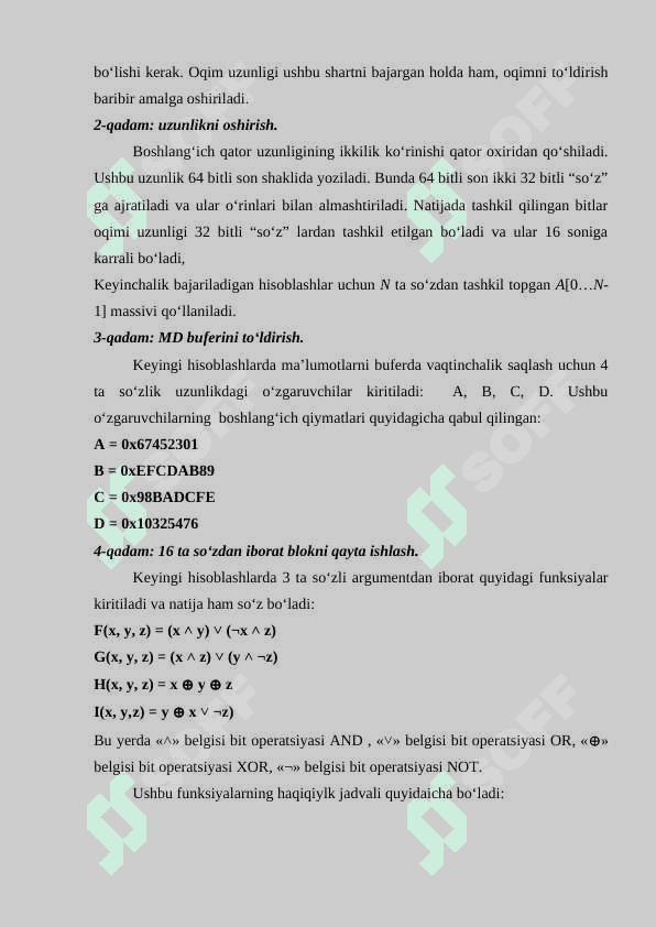 Xesh funksiyalar va ularning tahlili 6