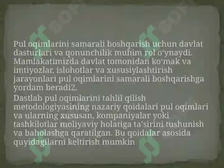 Pul oqimlarini pragnozlash 3
