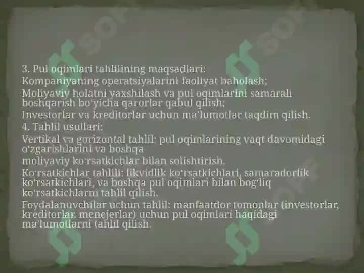 Pul oqimlarini pragnozlash 8