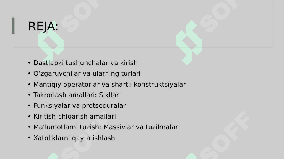 Imperativ dasturlashda asosiy amaliyotlar 2