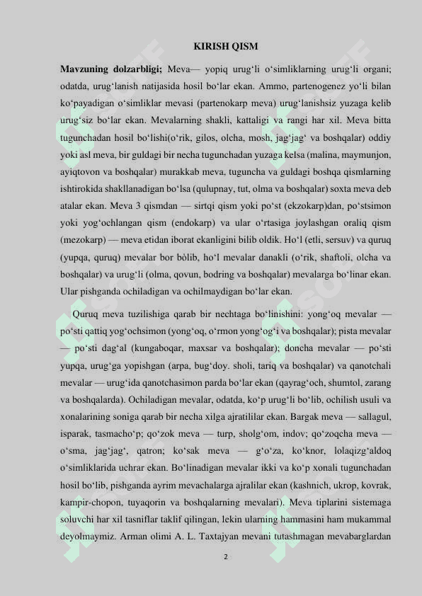 Mevalar, ularning tarkibi va foydali xususiyatlar 2