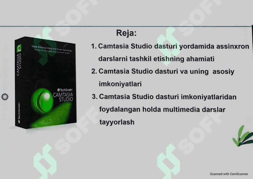 Camtasio studio,ISpring CamPro,Bandicham dasturida video dars tayyorlas 2