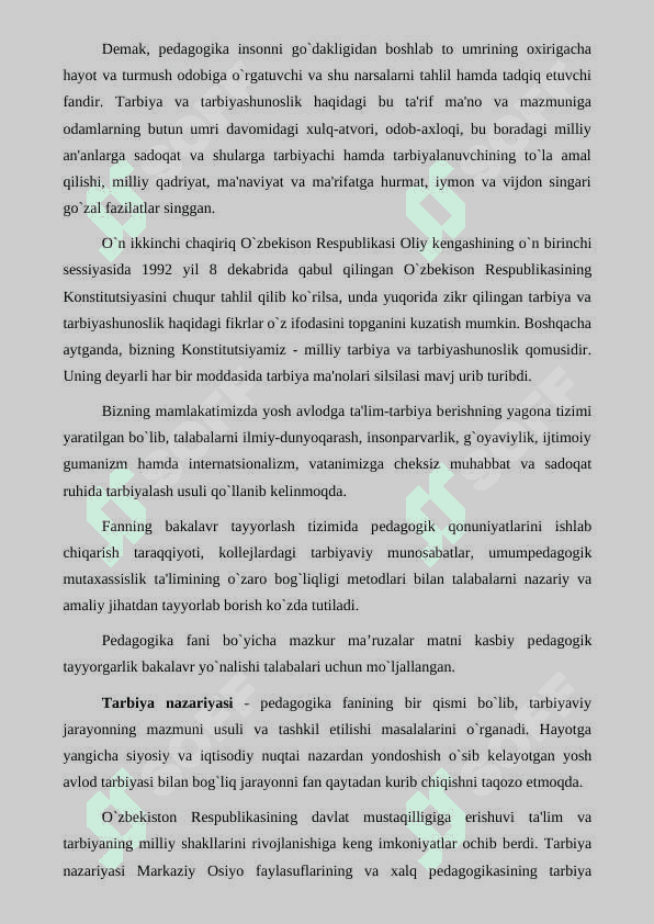 Tarbiya jarayonining mohiyati va mazmuni 4