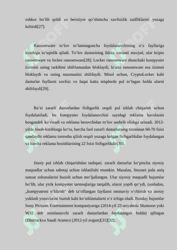 ZARARKUNANDA DASTURLARNING TURLARI. 6