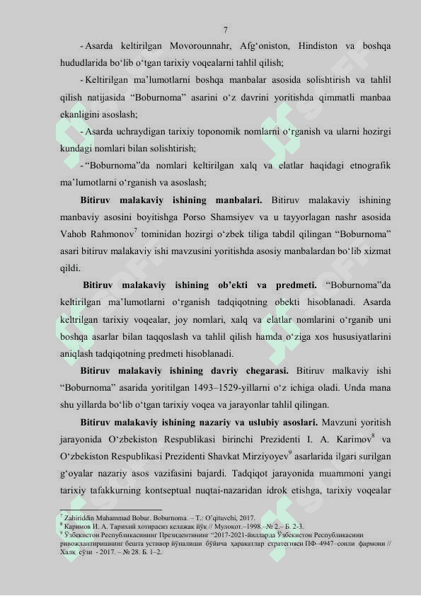 BOBURNOMA” – MUHIM TARIXIY VA ETNOGRAFIK MANBA SIFATIDA 7