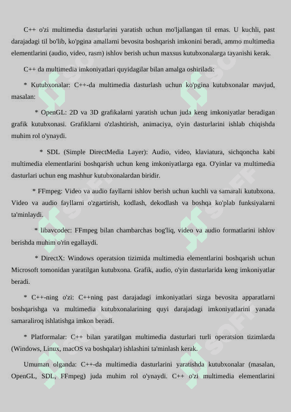 C++ builter dasturlash tilining multimedia imkoniyatlari 3