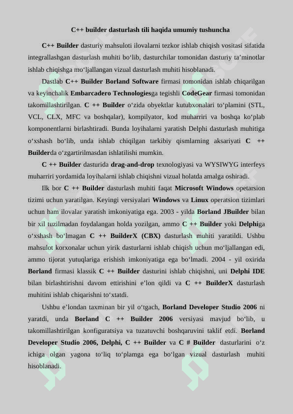 C++ builter dasturlash tilining multimedia imkoniyatlari 5