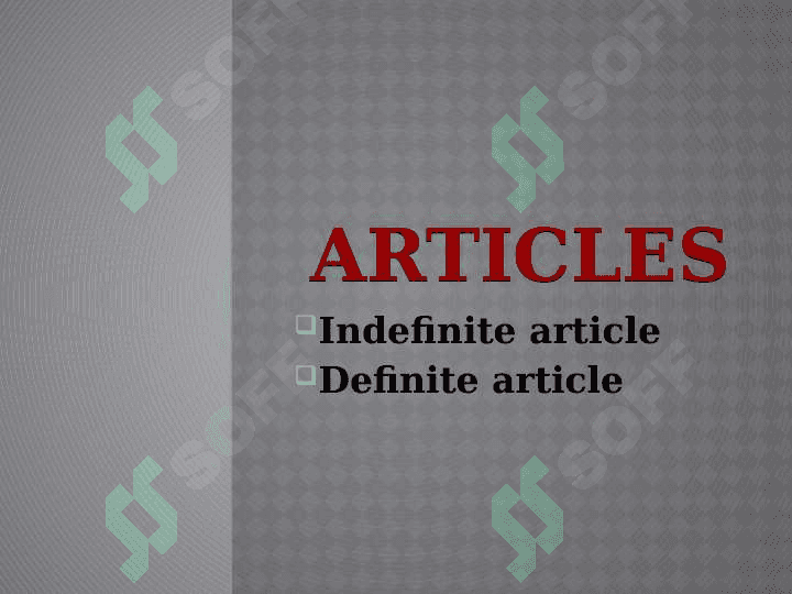 the indefinite article 2