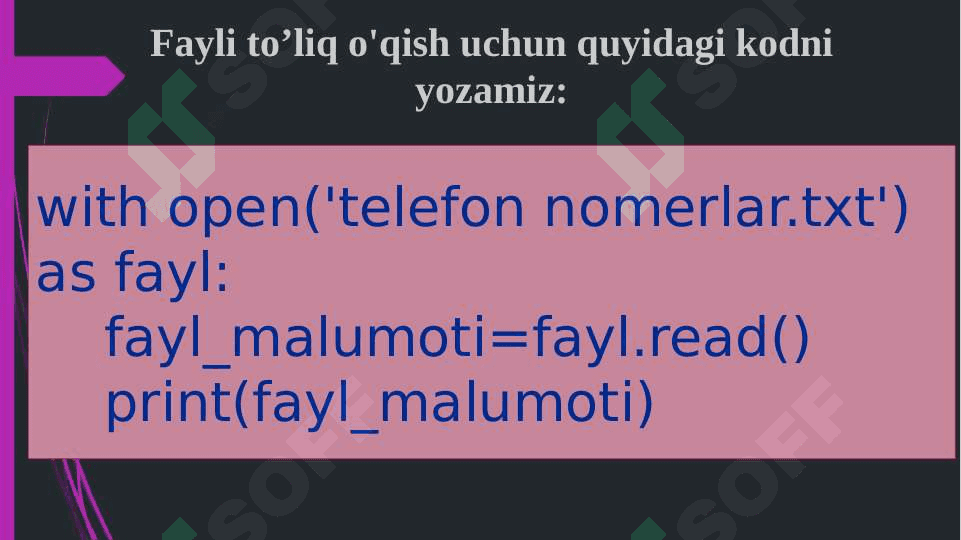 DASTURLASHDA FAYLLAR BILAN ISHLASHNING AHAMIYATI. FAYLLARNI OCHISH REJIMLARI 5