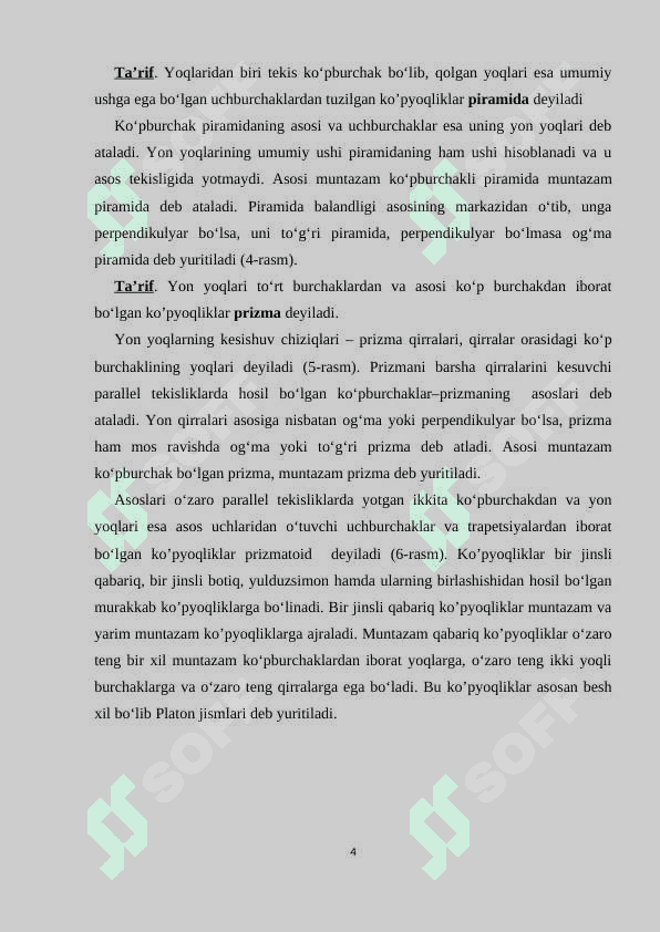 Ko`pyoqlarni  tasvirlash va yasash. 4