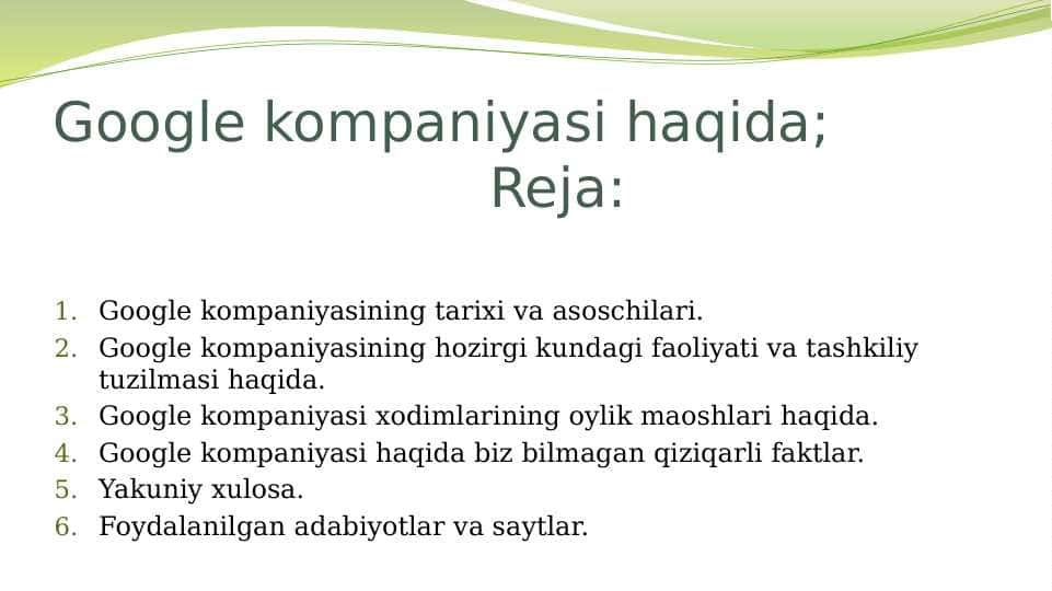 google kompaniyasi haqida