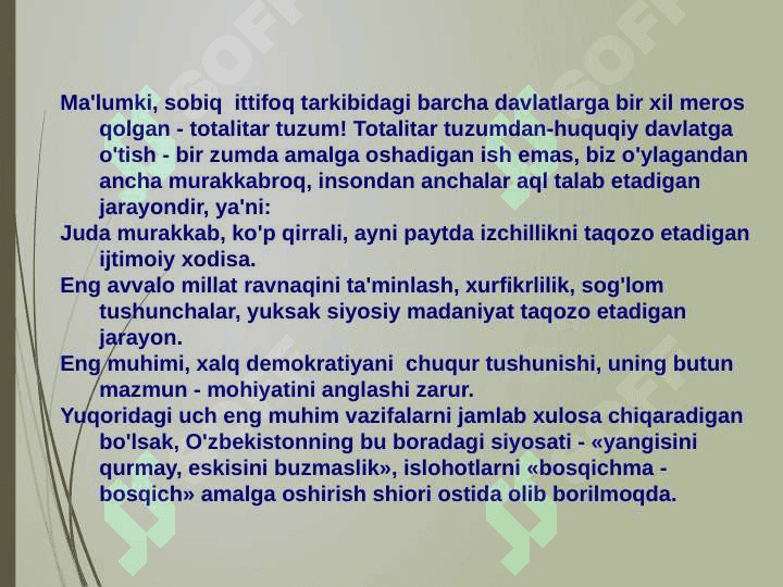 MUSTAQILLIK YILLARIDA O'ZBEKISTONNING MA'NAVIY-MADANIY TARAQQIYOTI 3