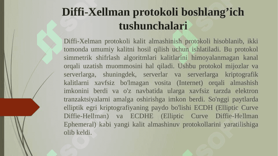 Diffi-Xellman protokoli  pptx 2