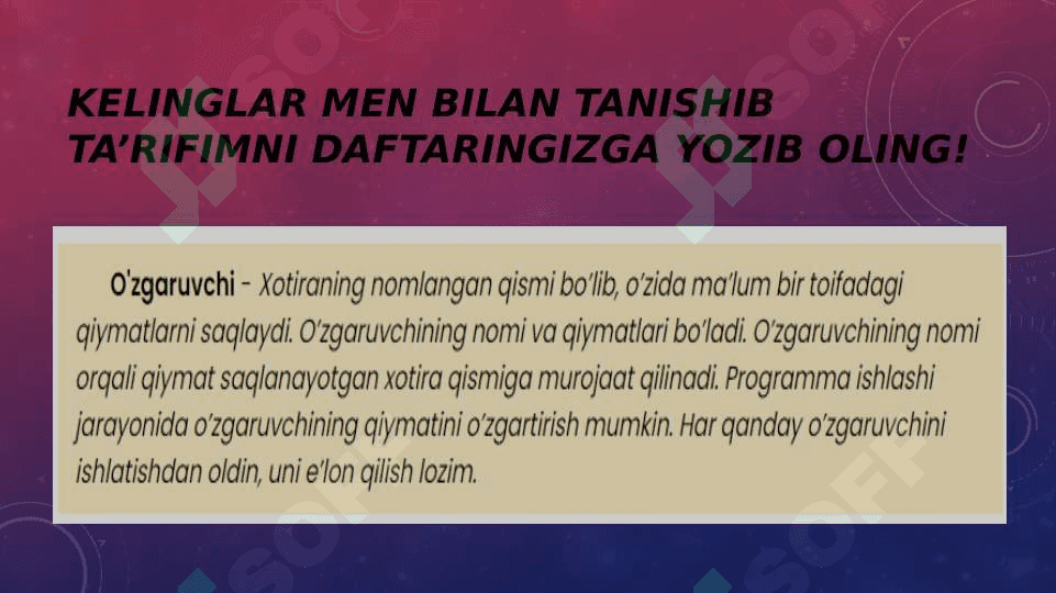 O‘zgaruvchilarga qiymat kiritish va chiqarish operatorlari. pptx 4