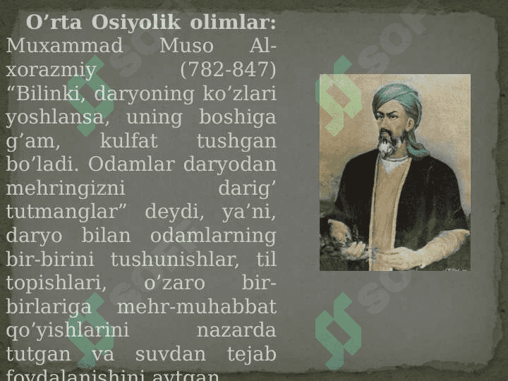 EKOLOGIYANING BOSH VAZIFASI 5