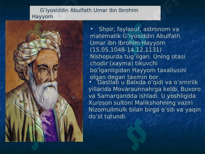 Umar Xayyomning pedagogik qarashlari 2