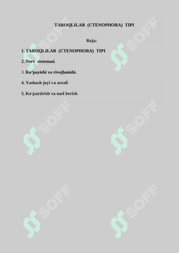 : “TAROQLILAR  (CTENOPHORA)  TIPI 2