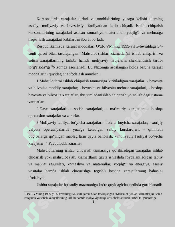 Materiallar xarajatining hisobi 8