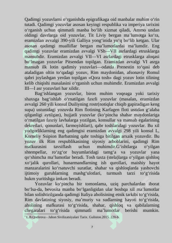 QADIMGI RIMDA ARXIV ISHI 7