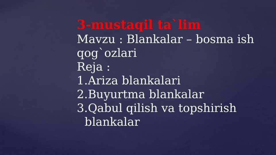 Blankalar – bosma ish qog`ozlari