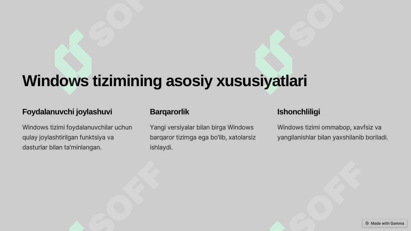 Operatsion tizim sifatida Windows 3
