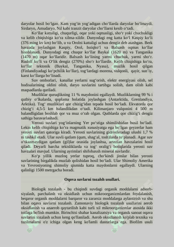 Gidrosfera tarkibiy qismlari 2