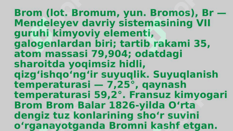 BROM, YOD VA ULARNING XOSSALARI. 2