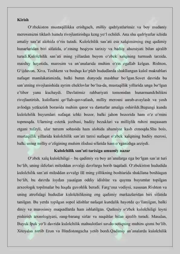 Kulolchilik san’ati 2