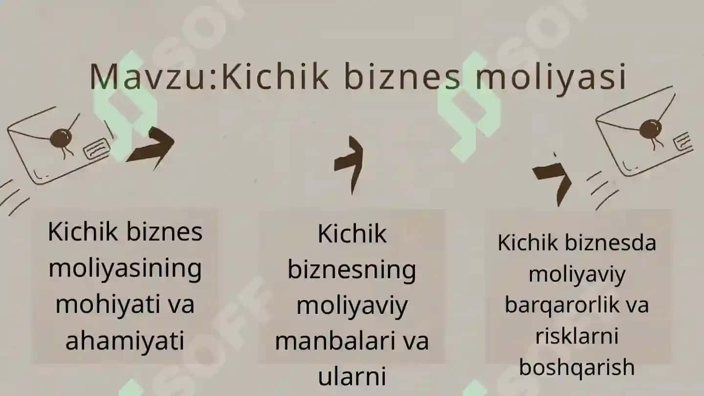 Kichik biznes moliyasi 2