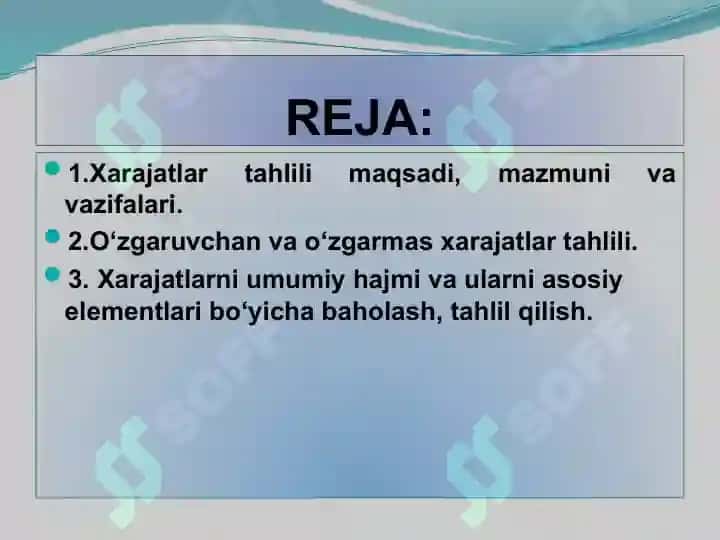 Xarajatlar tahlili 2