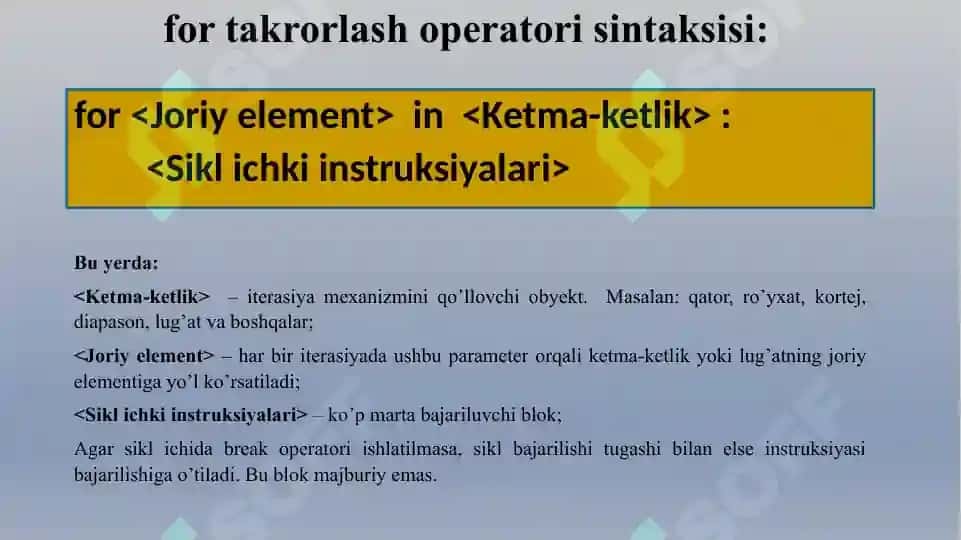 Pythonda sikllar 3