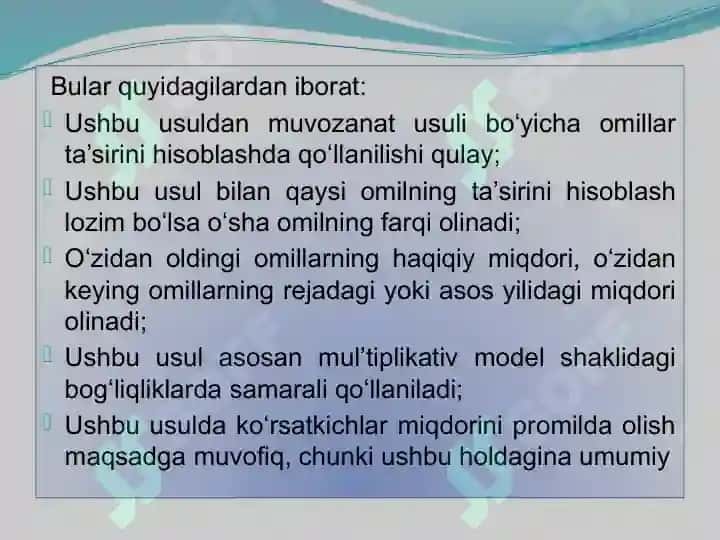Farqli usullar tahlili 4