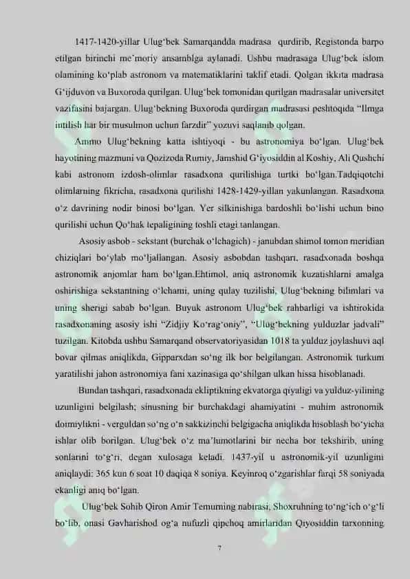 Mirzo Ulug‘bekning Hayoti va Faoliyati 7