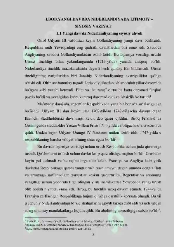 Niderlandiyada Ijtimoiy-Iqtisodiy Vaziyat mavzusida Kurs ishi 5