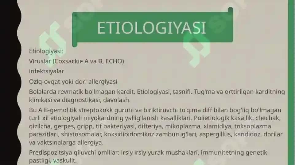 BOLALARDA REVMATIK BO`LMAGAN KARDIT 4