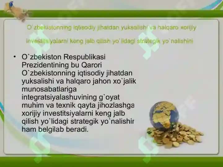O‘zbekiston Respublikasi investitsiya siyosati 3