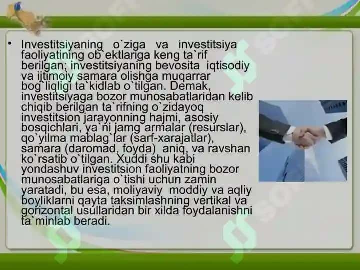 O‘zbekiston Respublikasi investitsiya siyosati 7