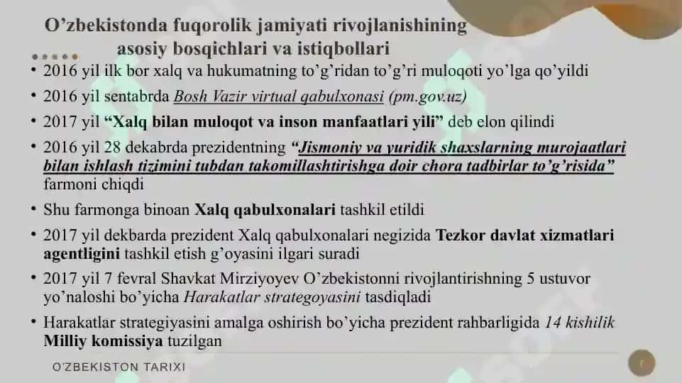 O‘zbekiston Respublikasidagi ijtimoiy o‘zgarishlar 7