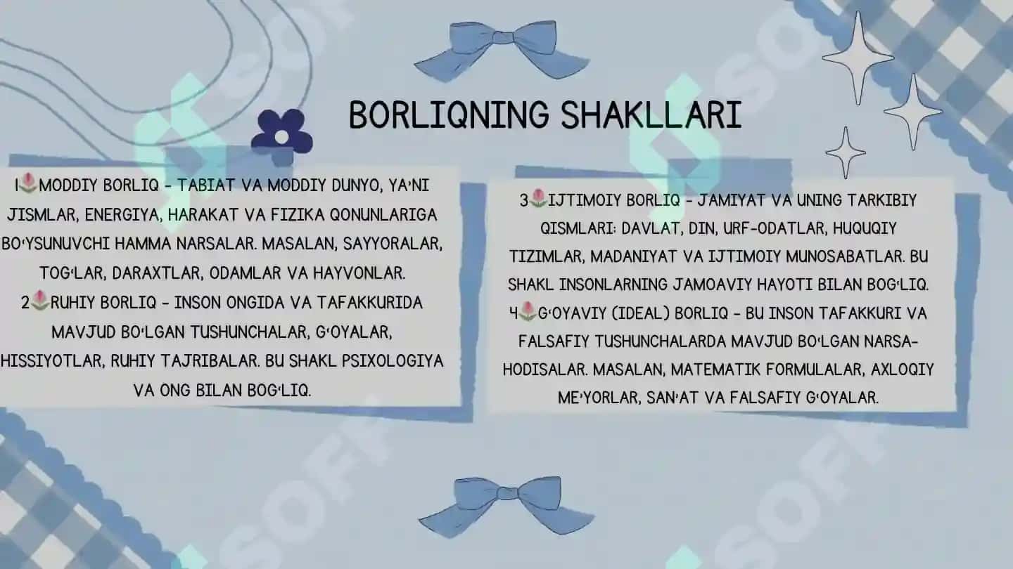 Borliq falsafasi slayd. Ontologiya slayd. 5