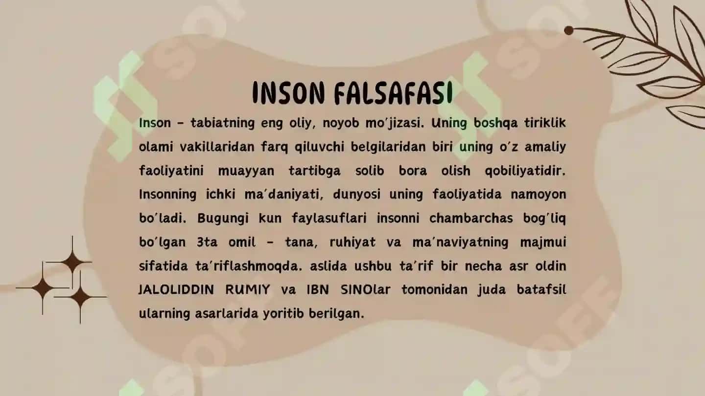 Inson falsafasi 2