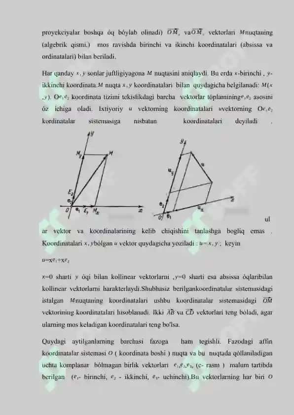 Tekislikda koordinatalar metodi kurs ishi 8