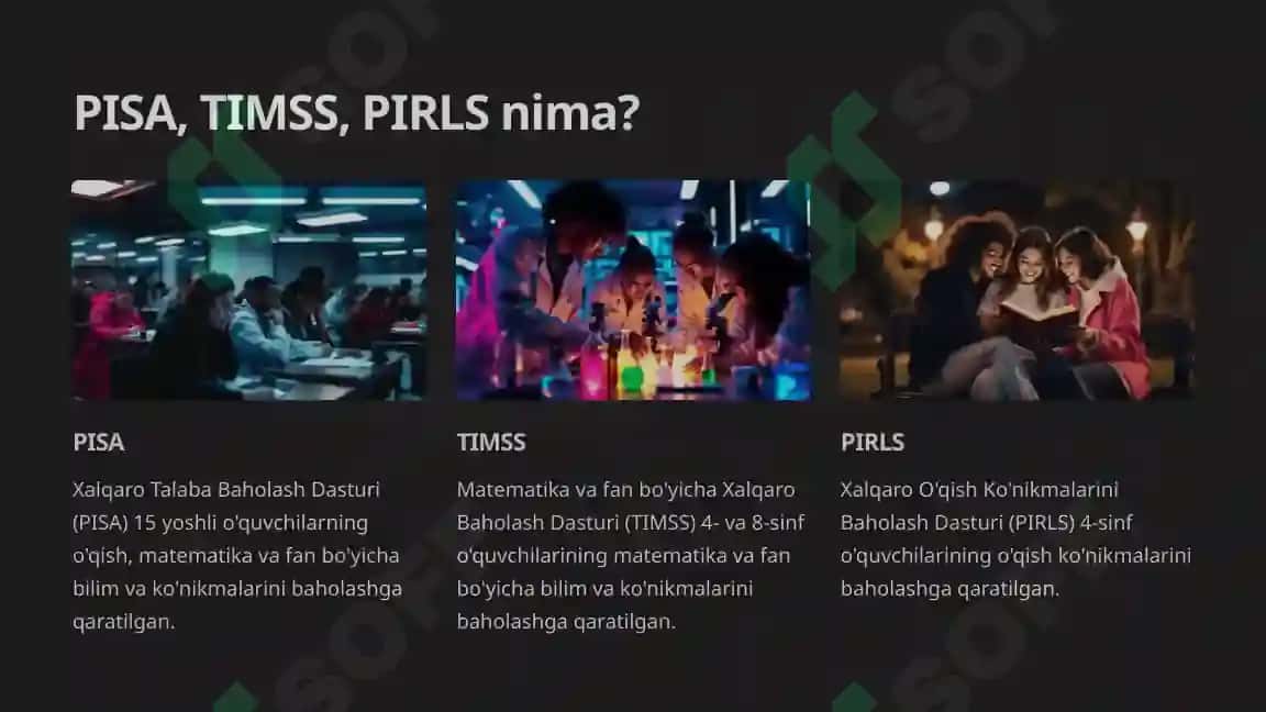 PISA, TIMSS va PIRLS 3