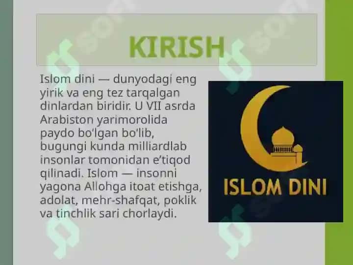 Islom dinining tarixi. 2
