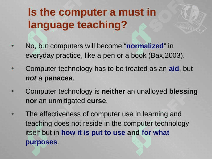 THE COMPUTERS PROGRAMMES FOR TEACHING LANGUAGE 5
